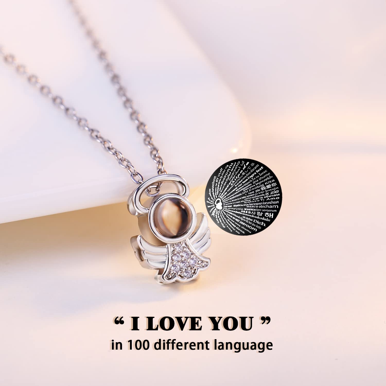 Amazon｜バレンタイン ガラス 天使 置物 プリザーブド 本物のバラ Love